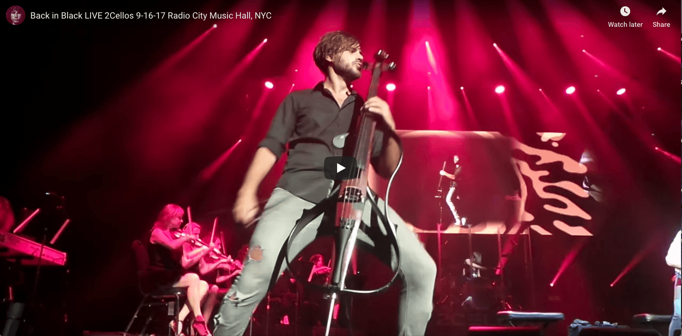 Back in Black LIVE 2Cellos 9-16-17 Radio City Music Hall, NYC